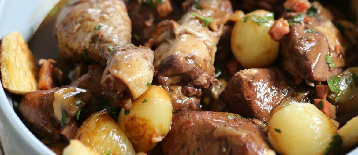 Coq Au Vin - Chicken Braised In Red Wine  | Classic French Recipes