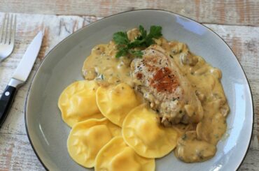 Pork Cutlets With Cream and Mushroom Sauce | French Bistro Recipes