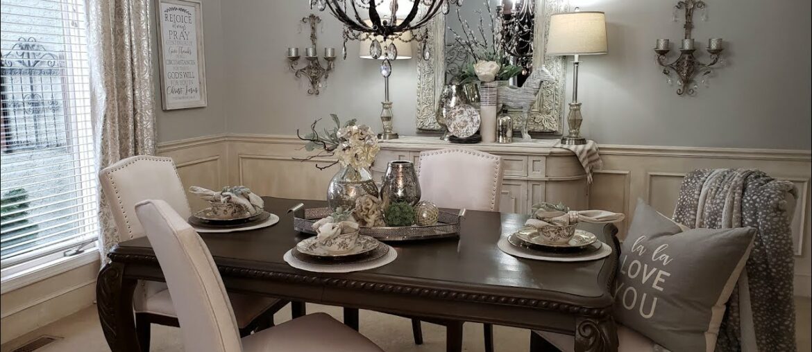 SPRING DINING ROOM TOUR + MY NEW LIGHT FIXTURE/ FRENCH COUNTRY GLAM