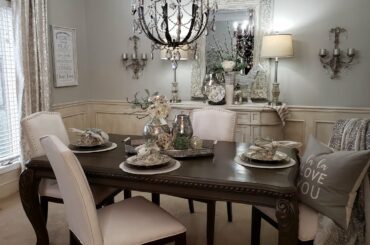 SPRING DINING ROOM TOUR + MY NEW LIGHT FIXTURE/ FRENCH COUNTRY GLAM