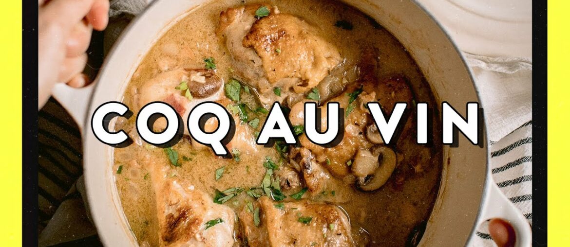 Comfort French Chicken Stew with White Wine - Simple Coq Au Vin Recipe | HONEYSUCKLE