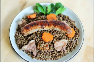 Slow cooked Green Lentils & Sausage -| French Bistro Recipes
