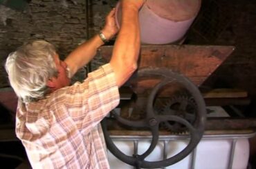 WINE MAKING BY A FRENCH FAMILY IN THE TRADITIONAL OLD FASHION WAY.