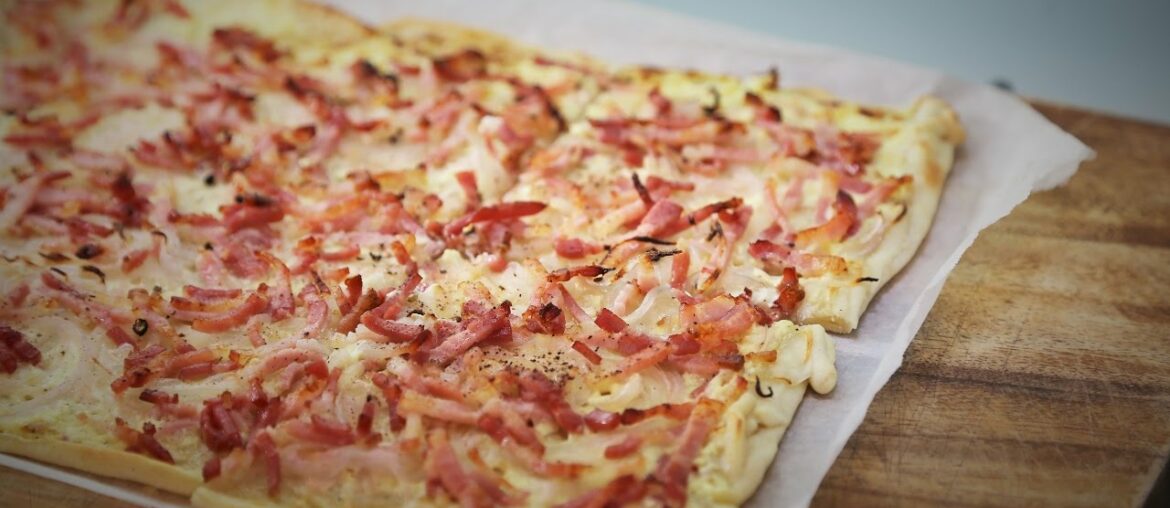 Tarte Flambée  - The Cream, Bacon and onion Alsatian pizza