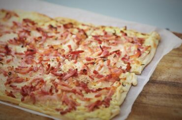 Tarte Flambée  - The Cream, Bacon and onion Alsatian pizza