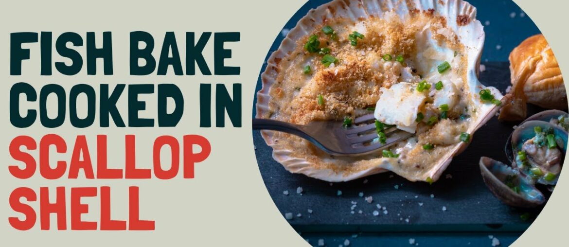 Scallop shell fish bake – Trio of seafood my way Scallop shell fish bake - Trio of seafood my way