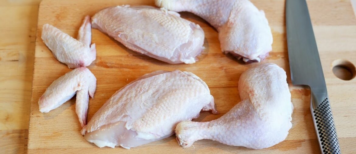 How to cut a chicken in pieces and use the bones to make a chicken stock