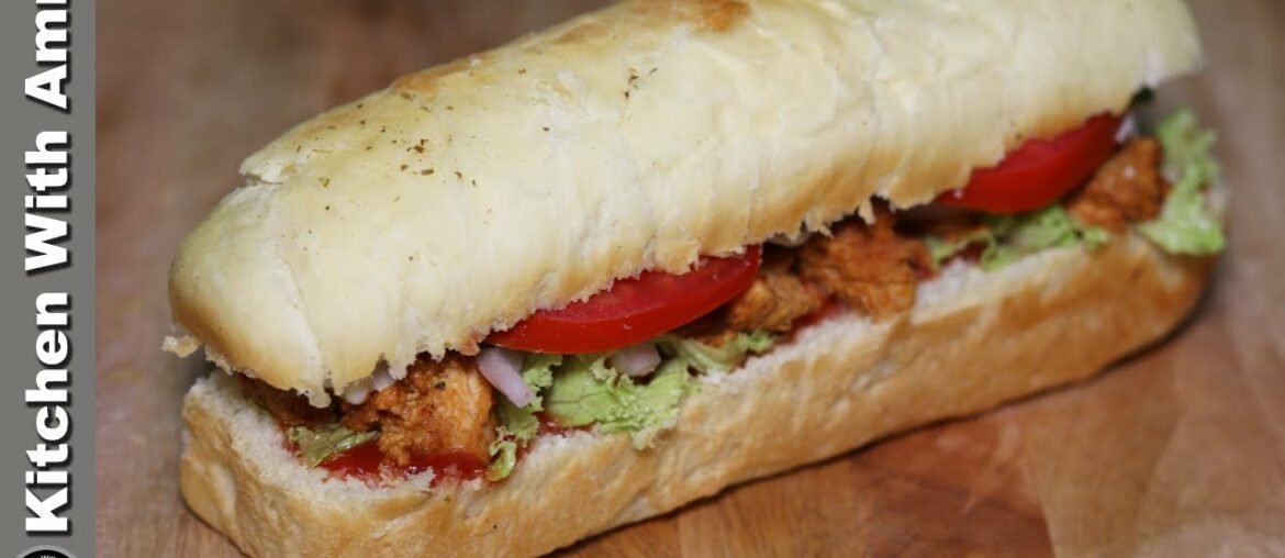 French Chicken Roll Sandwich Recipe Without Oven - Kitchen With Amna