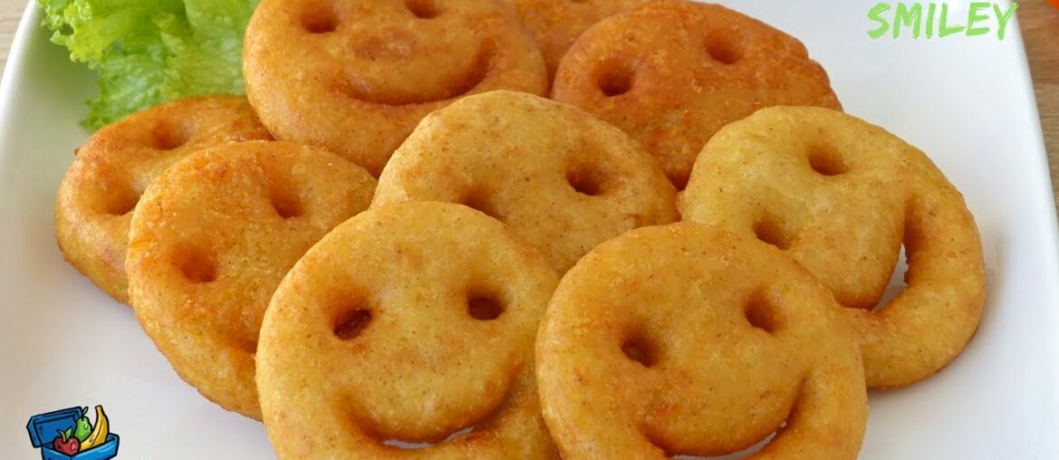 Homemade Potato Smiley / Emoji Fries Recipe || Easy Evening snacks idea for kids , পটেটো স্মাইলি