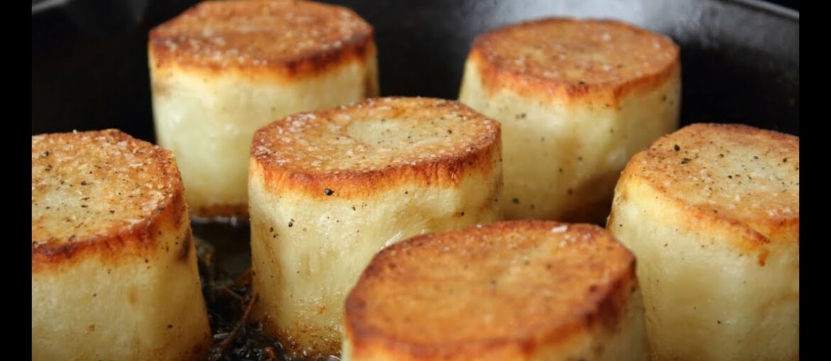 Fondant Potatoes - Crusty Potatoes Roasted with Butter and Stock