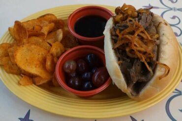 Disneyland Dining Review - French Dip Sandwich from French Market