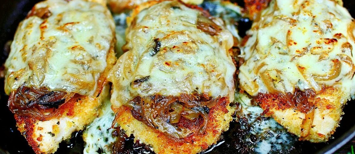 French Onion Chicken and Cheese Skillet – Easy Chicken Recipe French Onion Chicken and Cheese Skillet - Easy Chicken Recipe