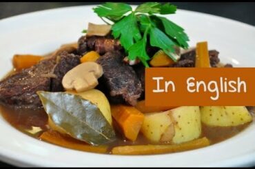 French recipe boeuf bourguignon (Burgundy beef stew) by Hervé Cuisine