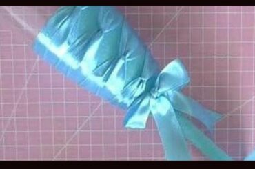 Glitter wine glass with french braiding. Beautiful wedding glass