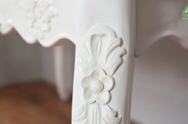 French Chateau White Painted Carved Rectangle 6-8 Seater Dining Table