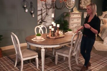 Realyn White Oval Extendable Dining Room Set from Signature Design by Ashley