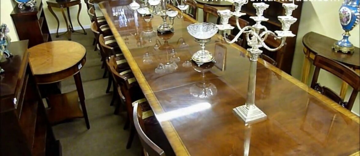 16ft Regency Flame Mahogany Dining Table & 16 Chairs 16ft Regency Flame Mahogany Dining Table & 16 Chairs