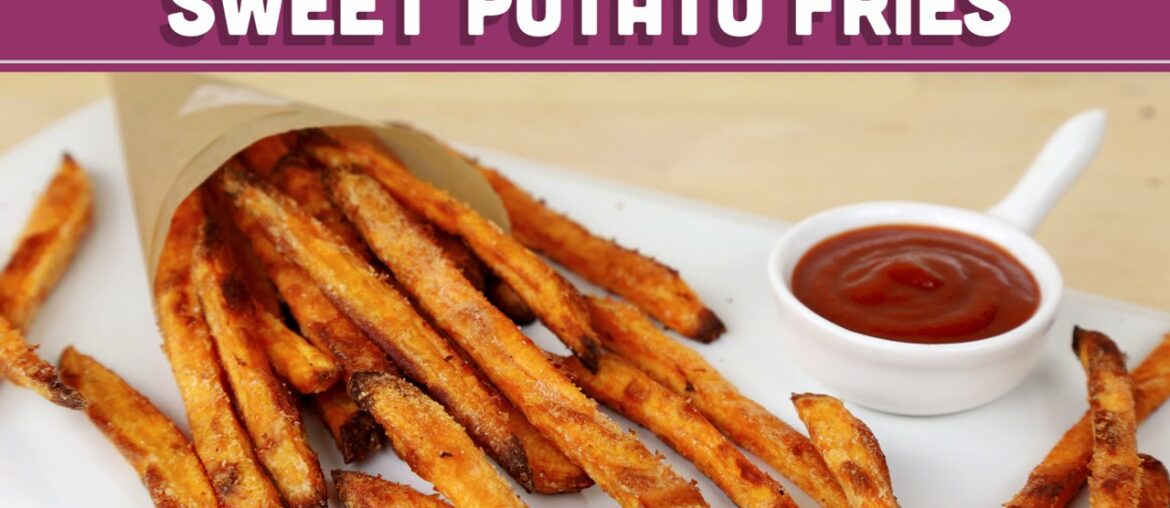 How To Make CRISPY Baked Sweet Potato Fries, Healthy Recipe! Mind Over Munch