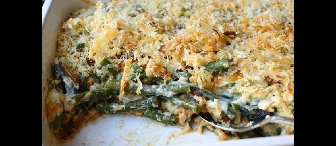 French Onion Green Bean Casserole Recipe - Thanksgiving Green Bean Side Dish