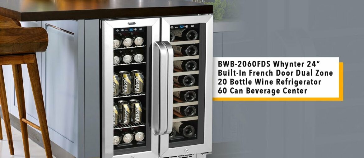BWB-2060FDS Whynter 24″ Built-In French Door Dual Zone Wine Refrigerator / Beverage Center