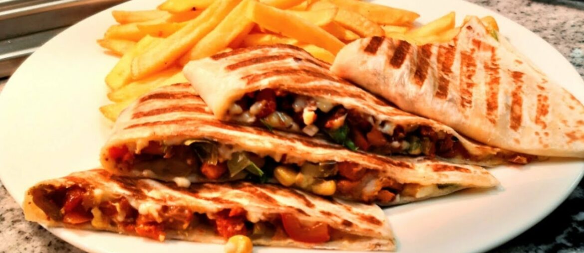 Mexican chicken Quesadilla with French fries recipe in Restaurants & hotels catering