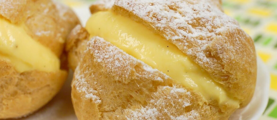 Cream Puffs with Custard Filling Recipe (Crispy Choux Créme with Pastry Cream) | Cooking with Dog Cream Puffs with Custard Filling Recipe (Crispy Choux Créme with Pastry Cream) | Cooking with Dog