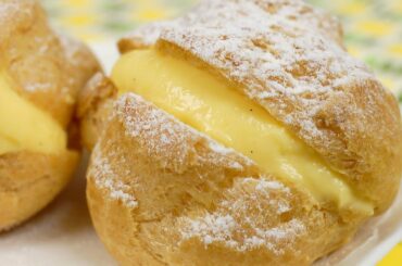 Cream Puffs with Custard Filling Recipe (Crispy Choux Créme with Pastry Cream) | Cooking with Dog