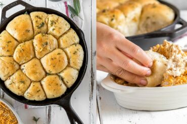 Herbed Pull-Apart Bread + French Onion Dip | Vegan Holiday Recipes