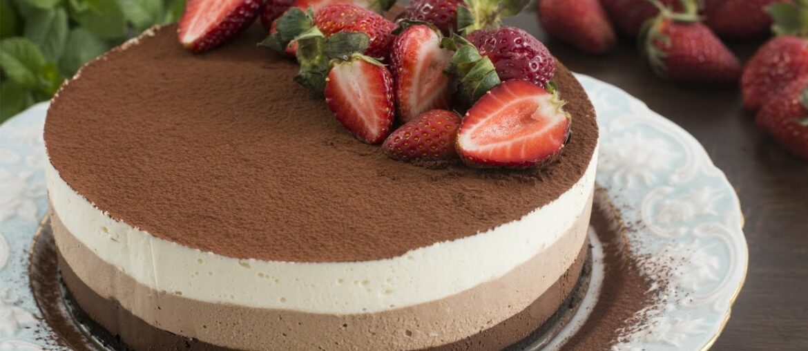 No-Bake Triple Chocolate Mousse Cake Recipe No-Bake Triple Chocolate Mousse Cake Recipe