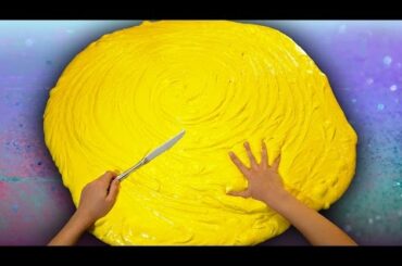 Butter Slime GIANT SIZE How To! $100 DIY Slime Challenge Recipe