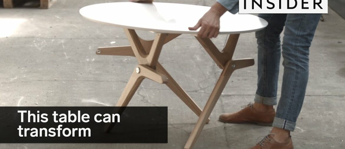 This table tranforms from a coffee table to a dining table