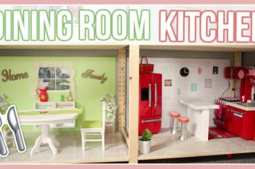 DIY KITCHEN & DINING ROOM! | How to make an American Girl Doll Dining Room and Kitchen | Ep.3