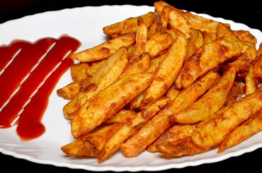 Masala French Fries Recipe - Crispy Potato Finger Chips - Tea Time Recipe