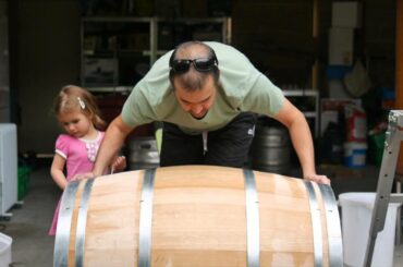 Preparing a New French Oak Barrel to Fill for the Filthy Good Vino Bathtup Project Vintage 2015