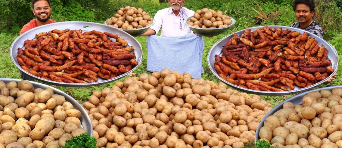 Crispy Potato Fingers Recipe | Homemade Crispy French Fries Recipe Cooking by our grandpa