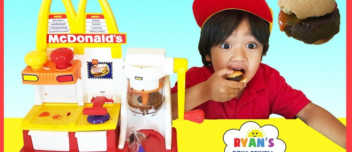 MCDONALD'S HAMBURGER MAKER & McDonald's Cash Register Toys for Kids