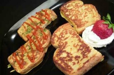 Eggless French Toast - Sweet or Savory, Indian Recipe