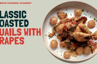 Roasted quail with grapes and forest mushrooms ( easy quail recipe)