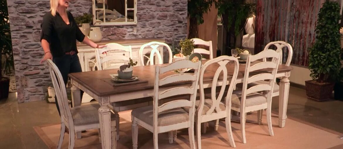 Realyn Chipped White Extendable Rectangular Dining Room Set from Signature Design by Ashley Realyn Chipped White Extendable Rectangular Dining Room Set from Signature Design by Ashley