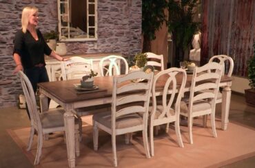 Realyn Chipped White Extendable Rectangular Dining Room Set from Signature Design by Ashley
