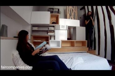 Paris micro-apartment stacks kitchen, bed, bath in 129 sq ft