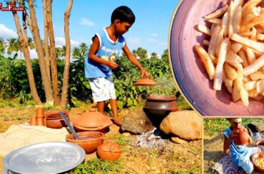 How to make Crispy French Fries Recipe | Cooking by kid | Pot cooking | villagefoodfriends