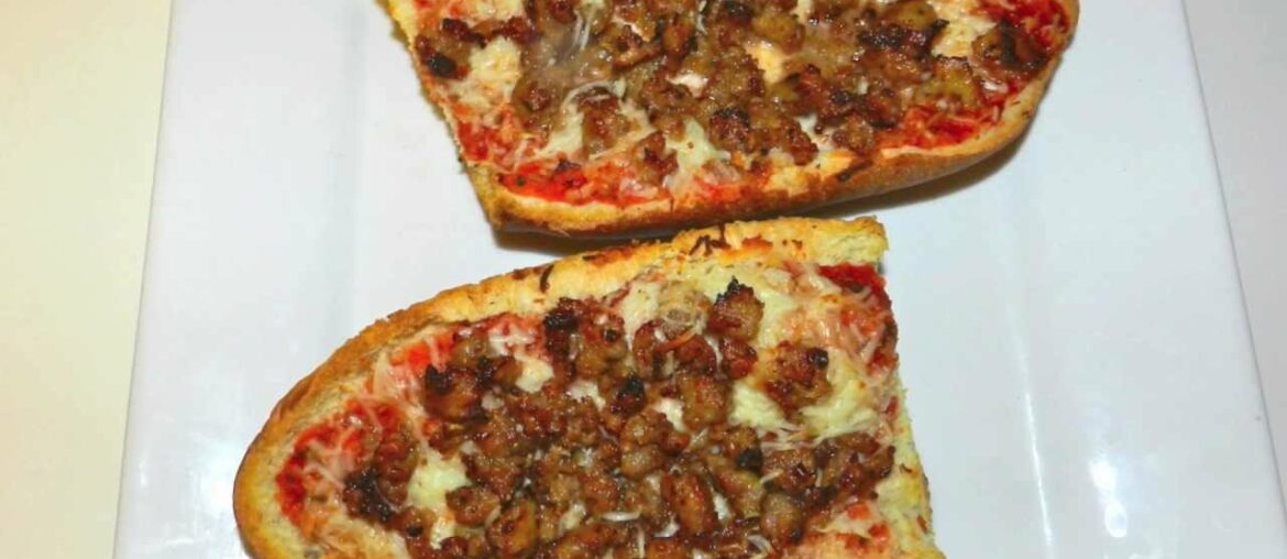 French Bread Pizza Recipe - Sauce From Scratch and Hot Italian Sausage