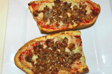 French Bread Pizza Recipe - Sauce From Scratch and Hot Italian Sausage