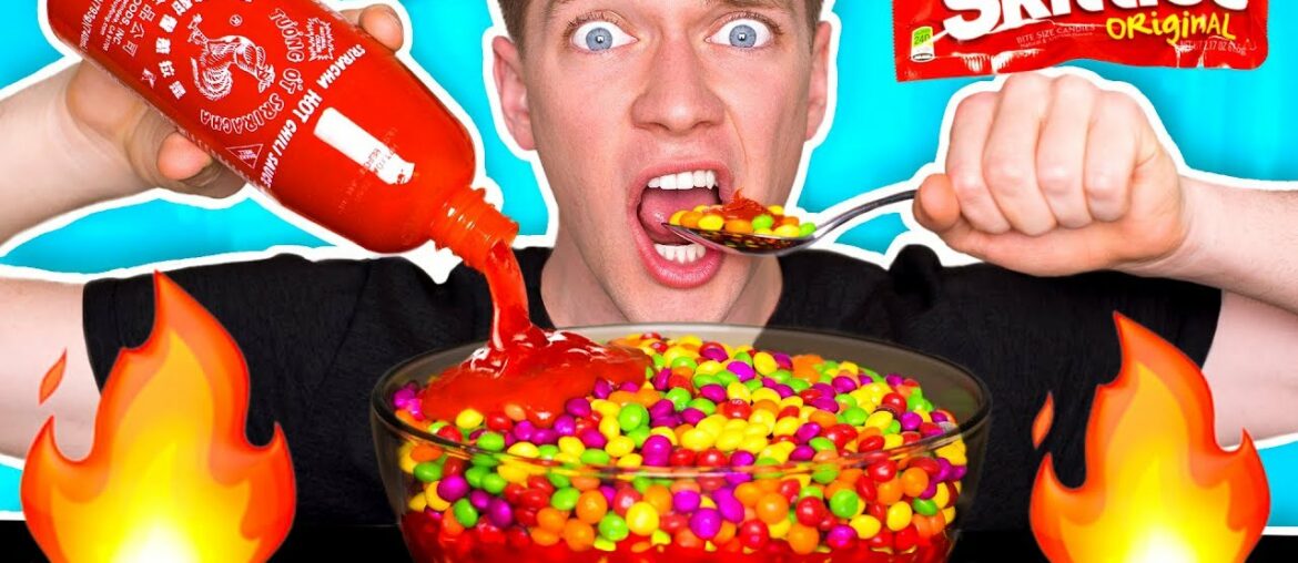 WEIRD Food Combinations People LOVE!!! *HOT SAUCE & SKITTLES* Eating Funky & Gross DIY Foods Candy