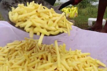 French Fries Recipe   Crispy French Fries Recipe Cooking by our grandpa for Orphan kids