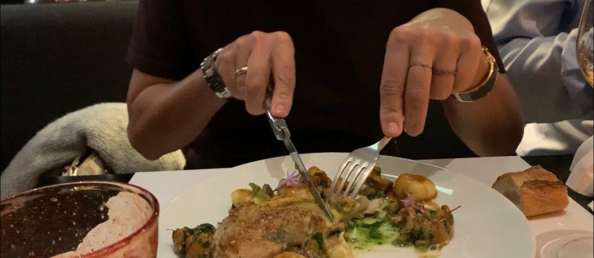 Dinner In Mon Petit Cafe In Nice in France. Michelin Plate Restaurant