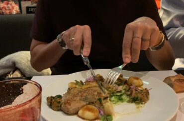 Dinner In Mon Petit Cafe In Nice in France. Michelin Plate Restaurant