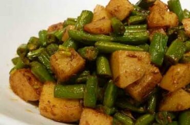 Aloo (Potatoes) and Green Beans Subzi Recipe by ShowMeTheCurry