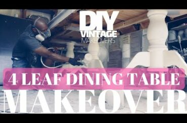 A 4 leaf dining table DIY makeover